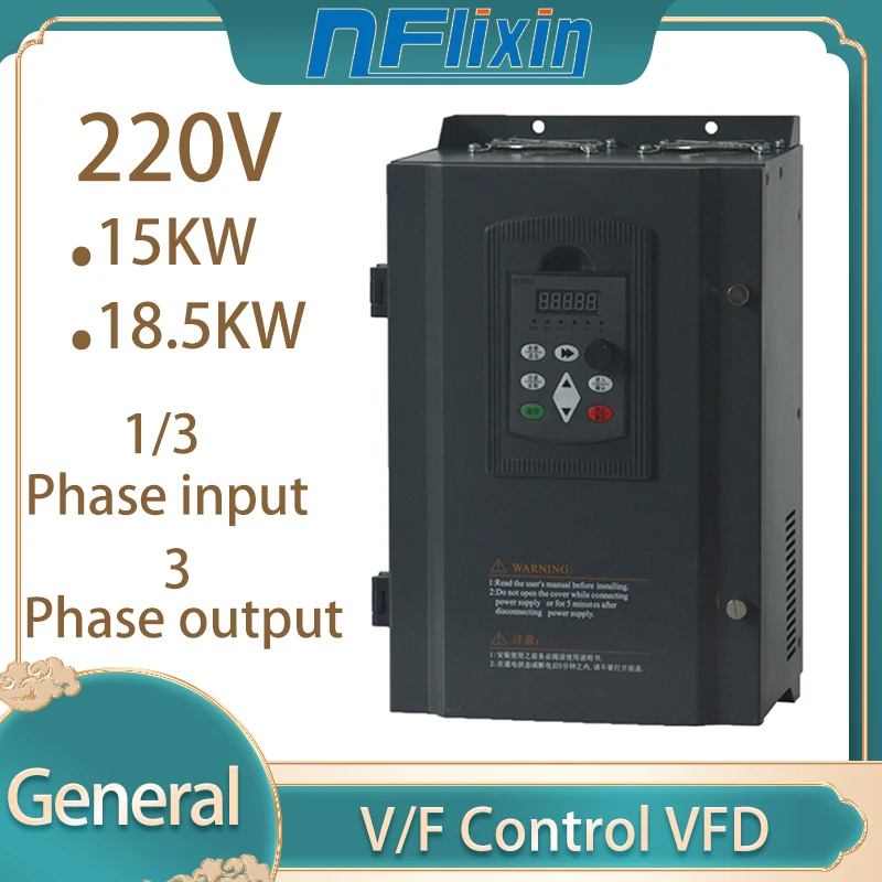 VFD Inverter Variable Frequency Drive Converter 15/18.5KW AC 220V 3P ...