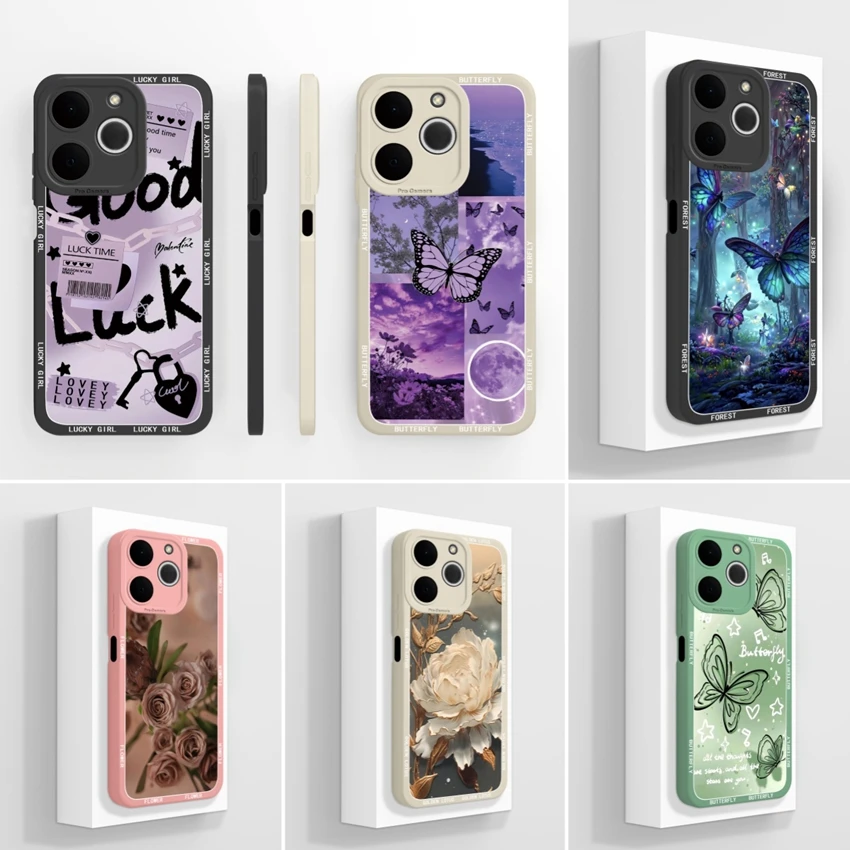 Fantasy Colorful Butterfly Liquid Silicone Shockproof Phone Case