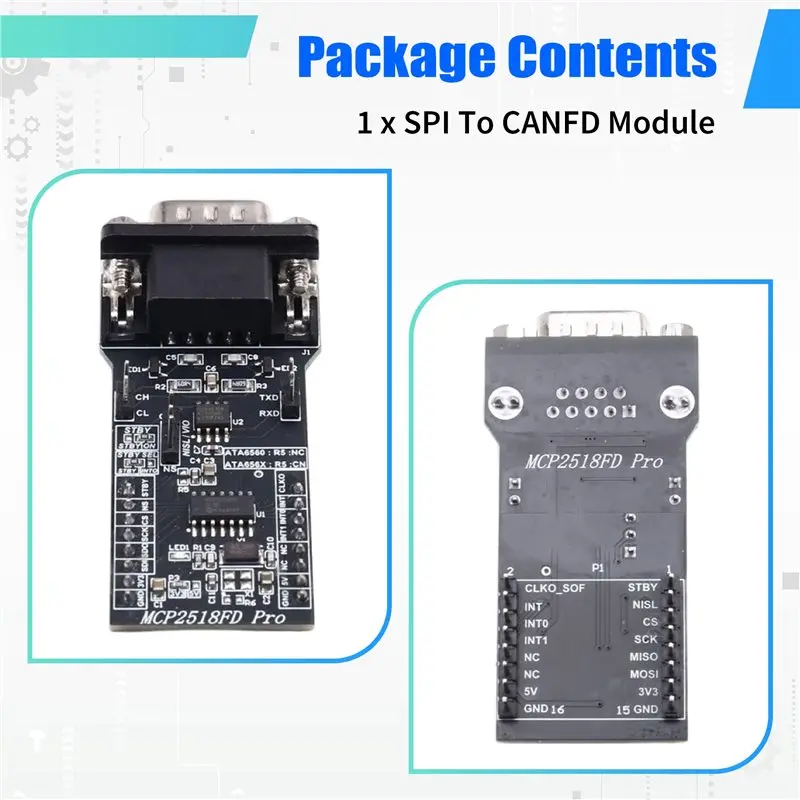 AP-SPI To CAN FD 모듈 MCP2518FD 컨트롤러, ATA6560 트랜시버 및 슈퍼 MCP2515 CAM 버스 기능
