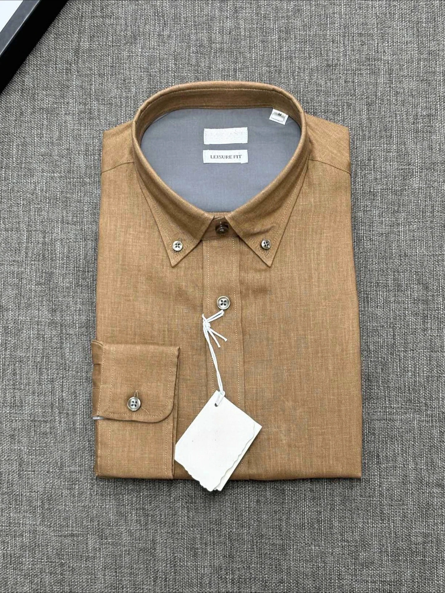 BC linen shirt loose button neck breathable old money style long sleeve business casual shirt - Image 4