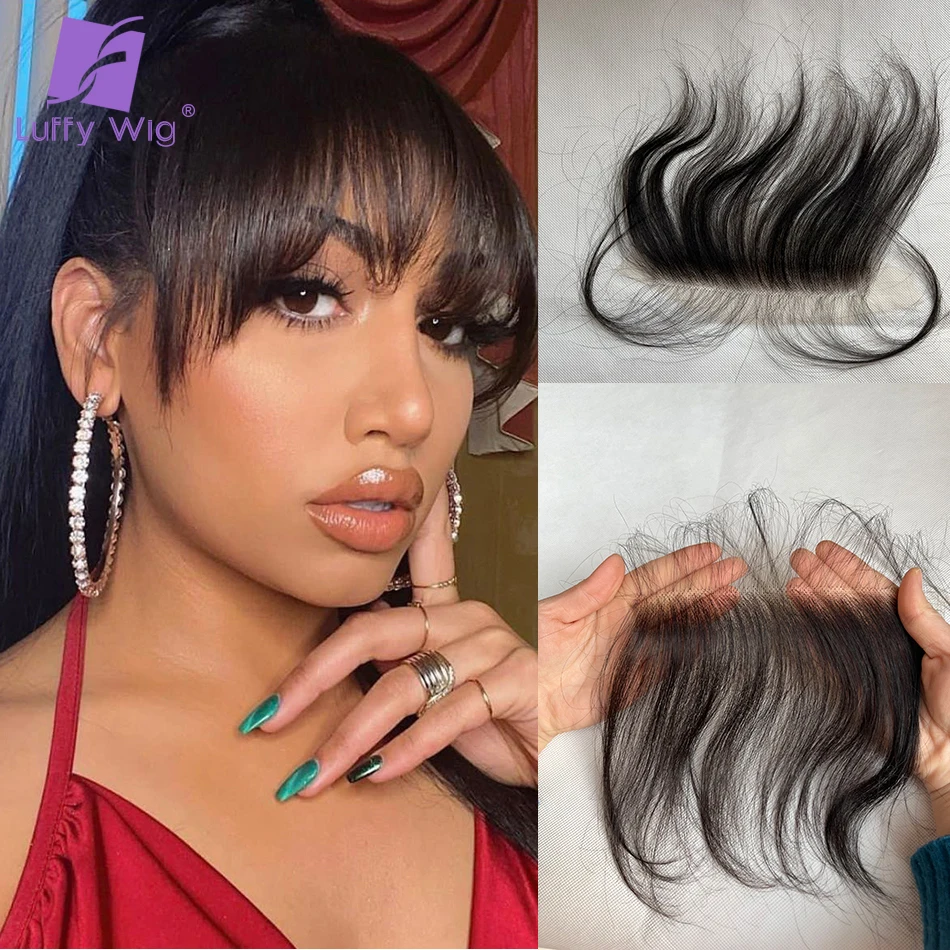 Hairline HD Lace With Baby Hair 6x1 Human Hair For Women Replacement Swiss Lace Edges Hairpieces Fringe Bangs Brazilian