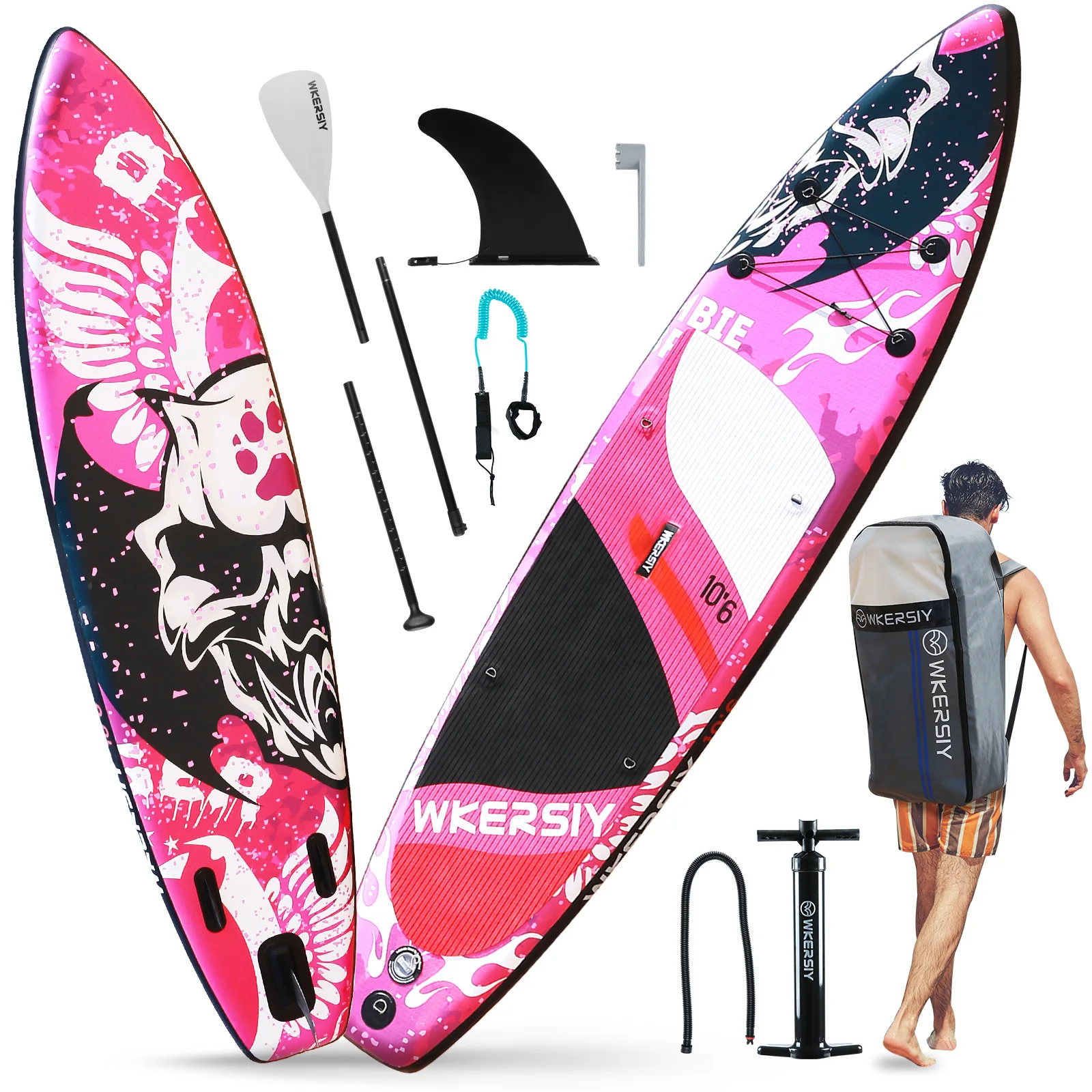 Inflatable Stand Up Paddleboard Board 6 Inch Thick Surfboard Surf Set with Paddleboard Surf Fin