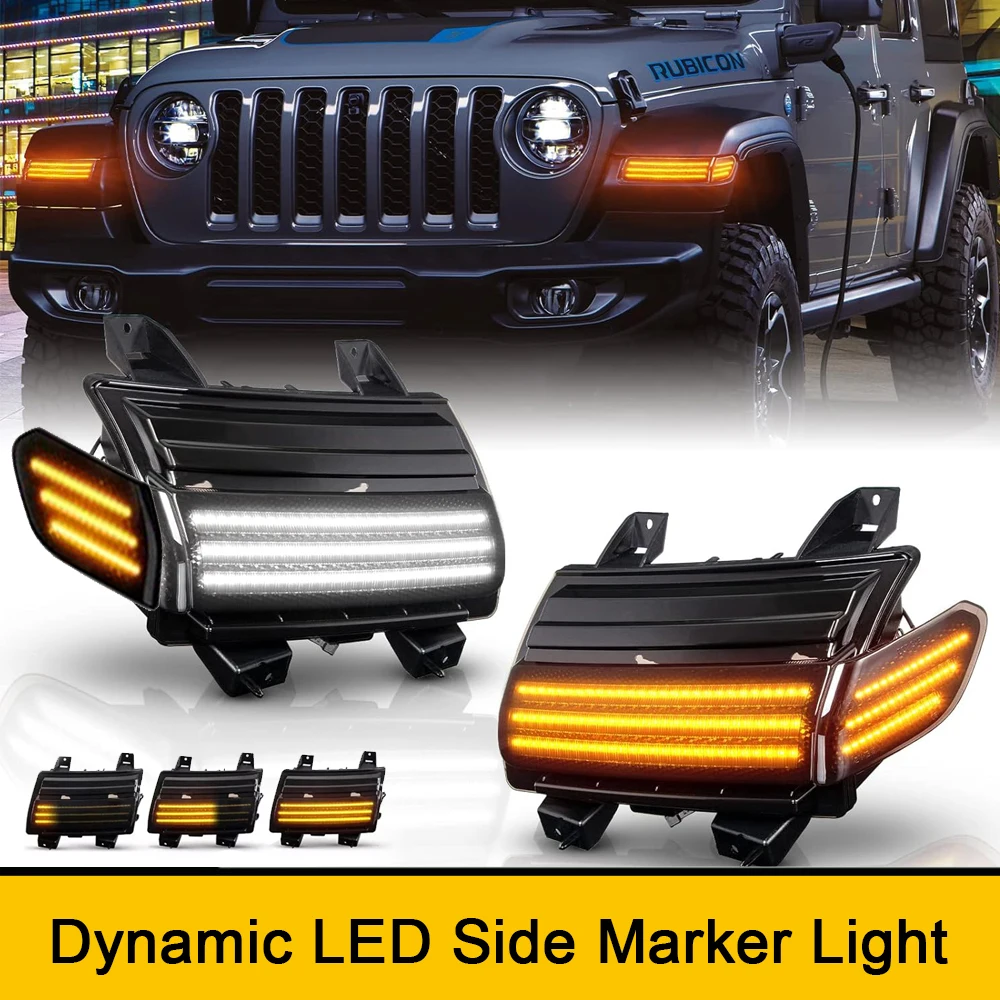 2x LED シーケンシャル ウインカー フロント バンパー サイド マーカー 