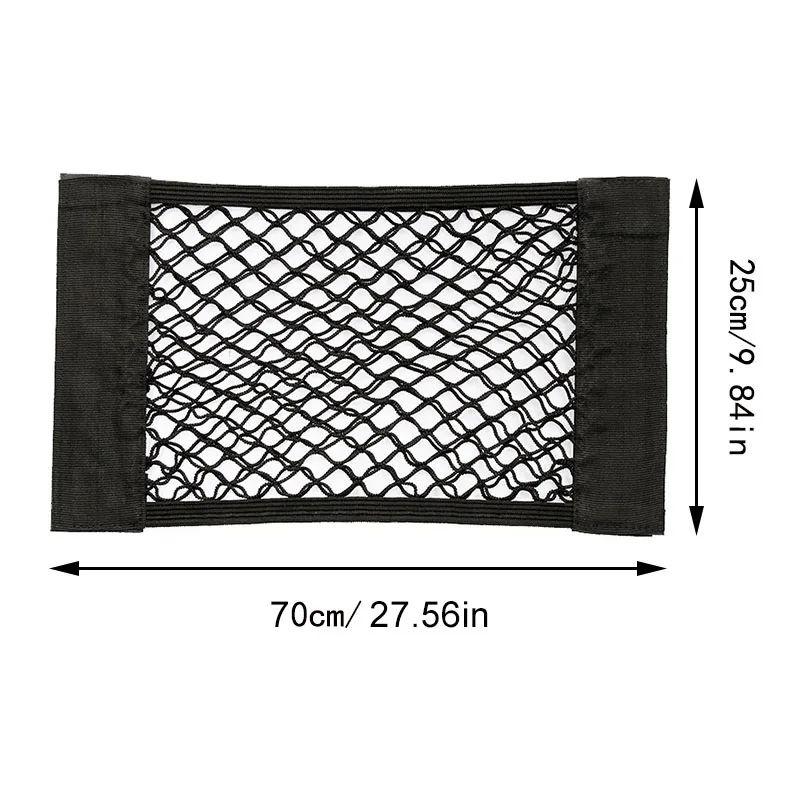 Enhanced Automotive Trunk Storage Mesh Organizer with Elastic Velcro Pockets