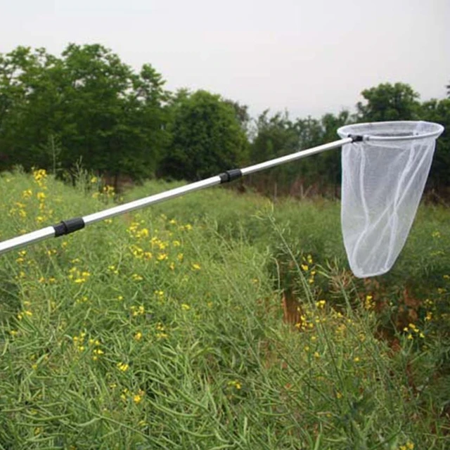 Telescopic Handle Insect Net Butterfly Dragonfly Net Outdoor Adventure 19’’ Net Depth 15’’ Diameter Ring Kids Fish Toy 5