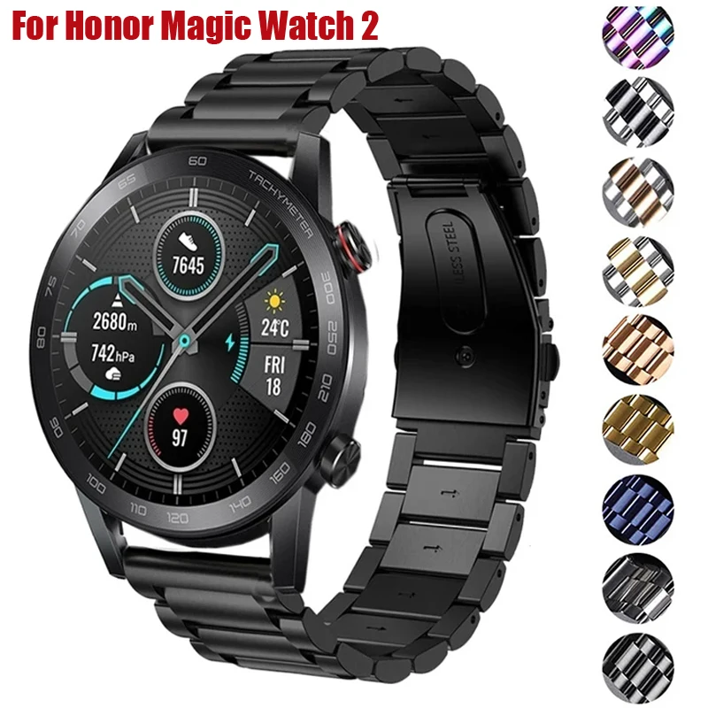 Stainless Steel Quick-Release Watchband for Honor Magic Watch 2 - Elegant Metal Bracelet Strap