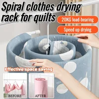 Round Spiral Sheet Hanger Household Storage Blanket Hanger Balcony Swivel Drying Rack Space Saving Stainless Steel 1