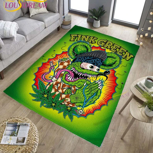 Funny Rat Fink Rug Garage Rug For Men Cartoon Rat Fink Area Rug Living Room  Decor Mancave Rug Rat Rod Gifts For Dad - Rug - AliExpress