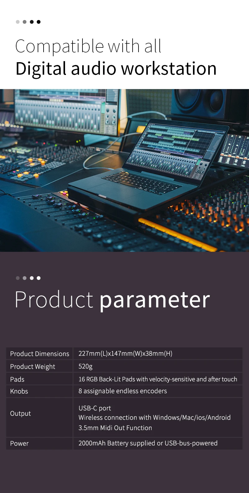 Music producer using MIDI pad controller