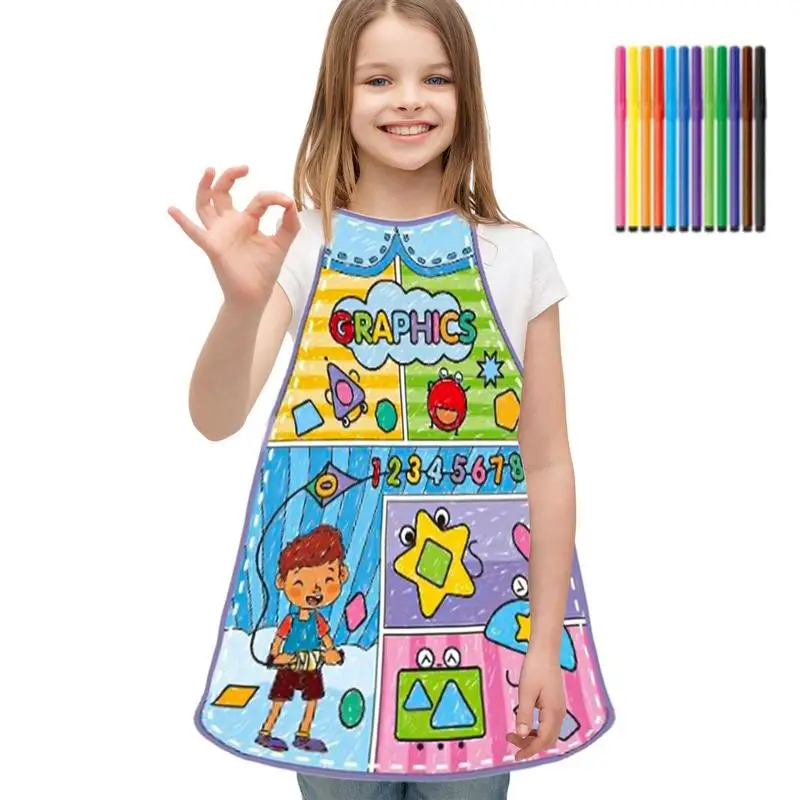 

Фартук детский художественный, водостойкий, 12 акварельных ручек
