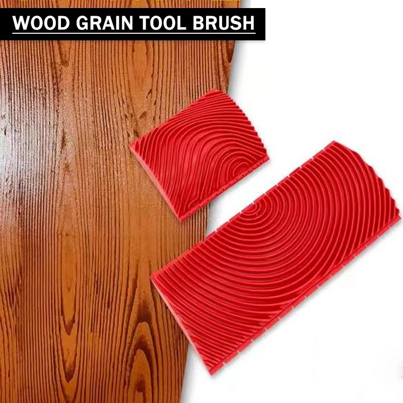 2Pcs Rubber Brush Imitation Wood Graining Scraper DIY Brushing Painting Tools Sets for Wall Furniture Home Decoration 2pcs 3 inch 6 inch imitation wood grain paint roller brush wall painting tool sets wall texture art painting tool set