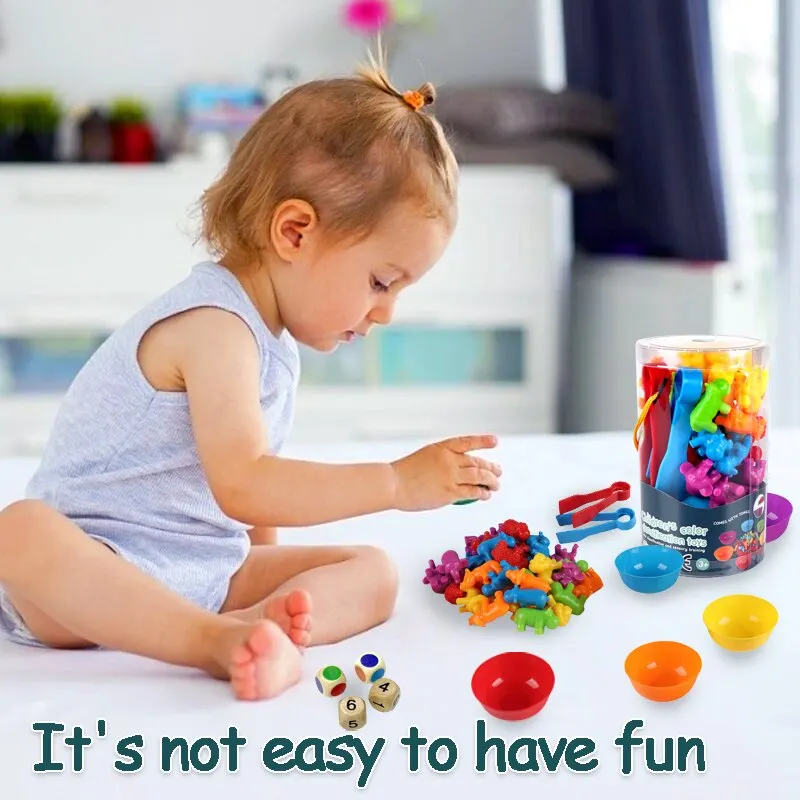 Children's Rainbow Counting Early Education Cognitive Toys Children's Montessori Teaching Aids Mathematics Toddler Game Set 6