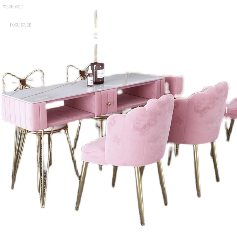 Italian Nail Tables Light Luxury Salon Furniture Nail Manicure Tables Creative Designer Shop Double-layer Manicure Table
