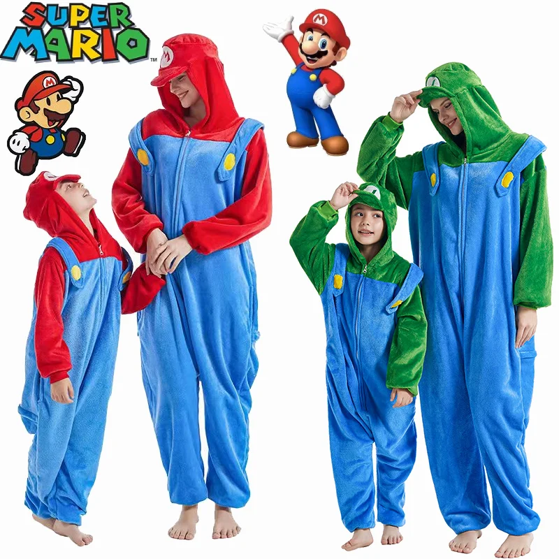 

Super Mario Costume Kawaii Children Adult One-piece Pajamas Flannel Homewear Cosplay Kigurumi Party Dress Umbreon Pijama