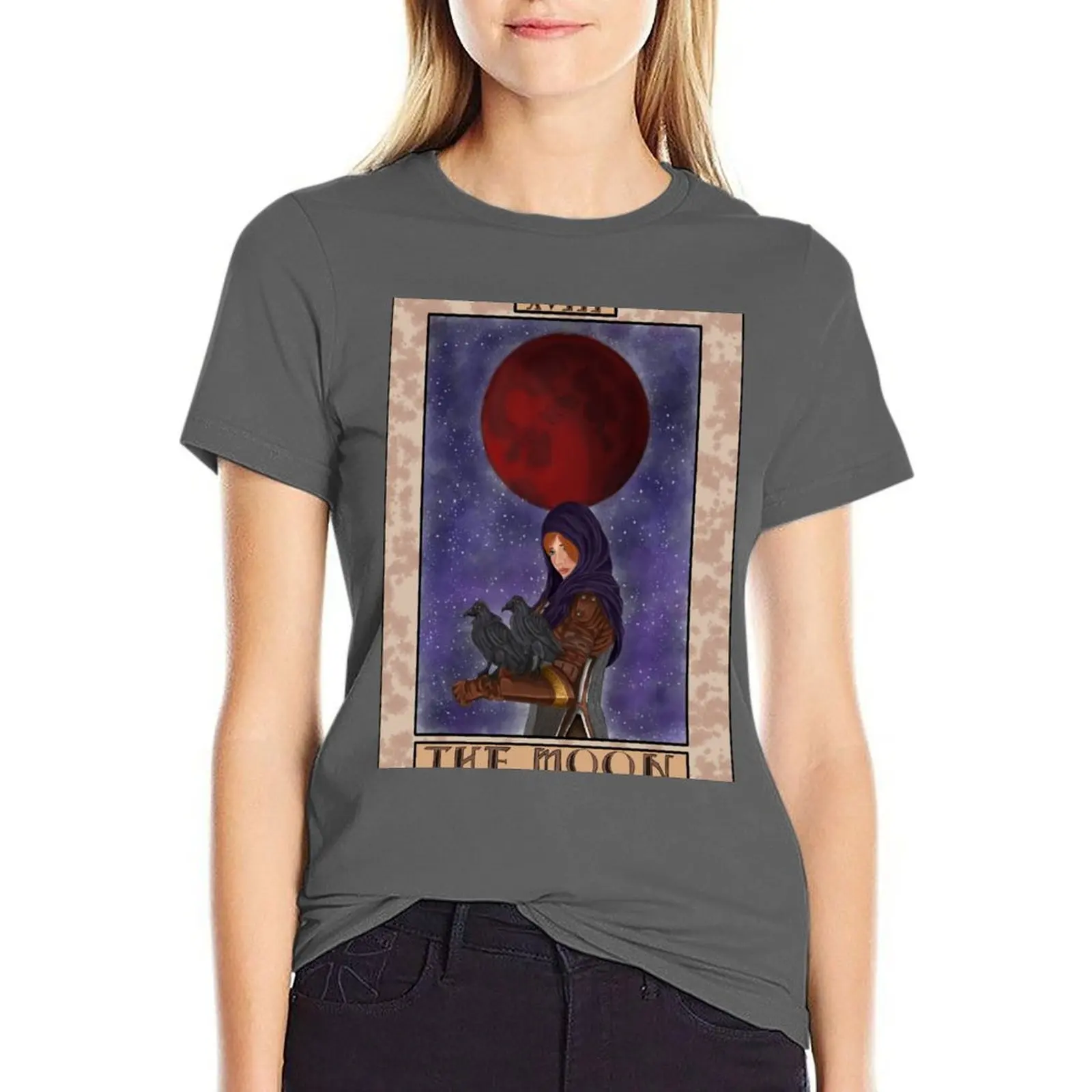 

Leliana- Dragon Age Tarot Card T-shirt lady clothes graphics t shirts for Women graphic