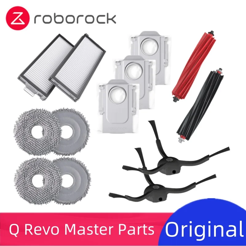 Original Roborock Q Revo Master Accessory of Washable Filter Main / Side Brush Mop Dust Bag Robot Vacuum Cleaner Parts Optional