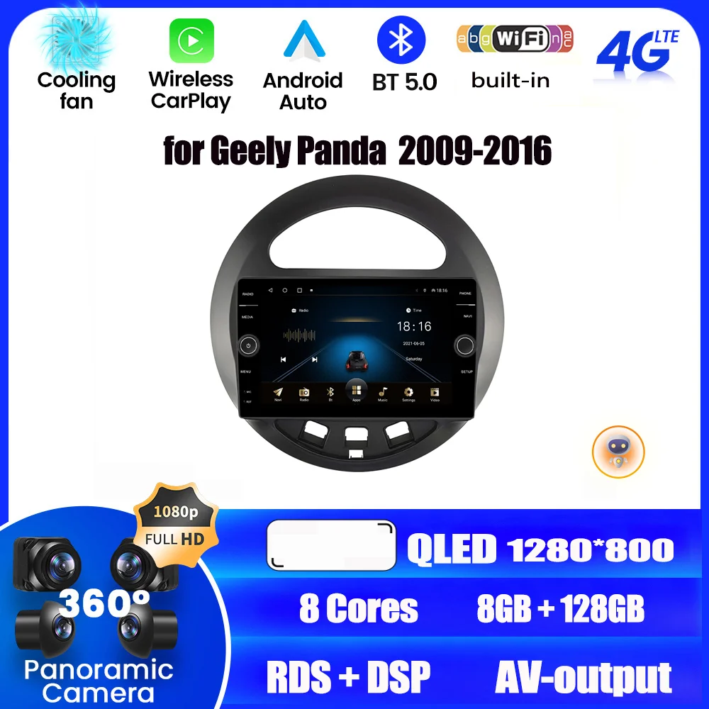 Autoradio For Geely Panda Gleagle Gx2 Lc Kandi 2009-2016 Car Android Radio Player Gps Navigation Steering Wheel Control 4G Net