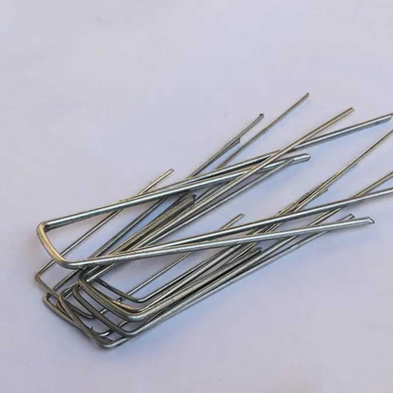 LXAF U-shaped Fence Stake Heavy-duty Sod Pins Galvanized Anti-rust Garden Landscape for Staples for Holding Fence Ground Cove