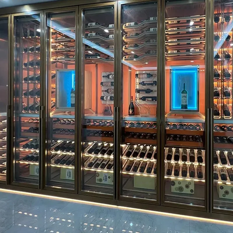 Luxury Living Room Wine Furniture Home Bar Cabinet Glass Wine Display Cabinet