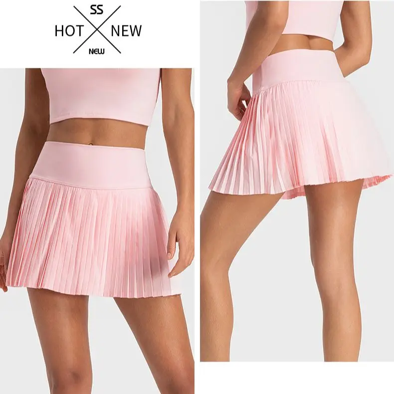 Female Mini Skirts Running Skirts Sports Skirts Women Sports Tennis Skirts High Waist Tights Yoga Tennis Shorts Dress With Pockets Pleated Pocket Skirt Anti-Exhaust Quick Dry