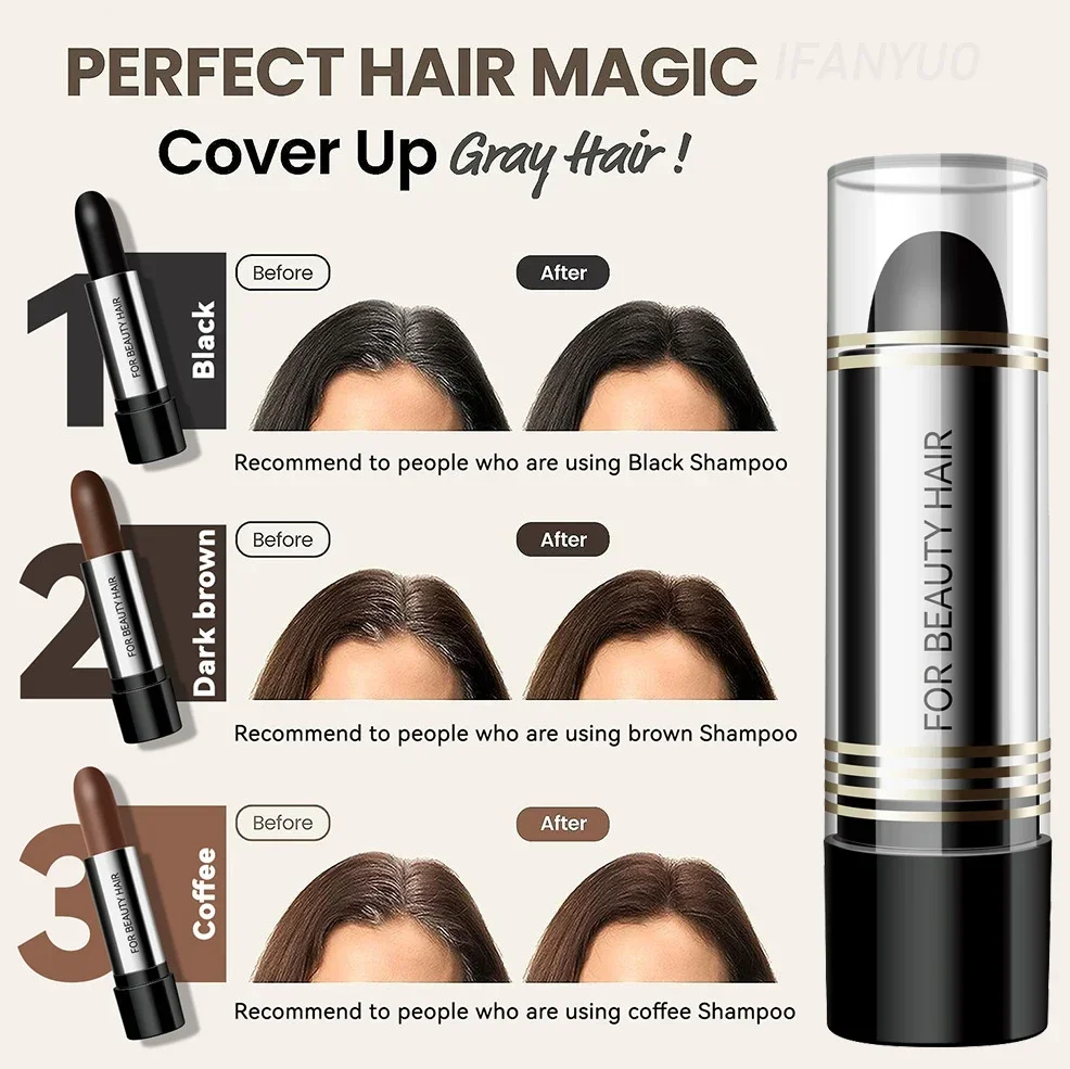 Hair Dye Stick Black Brown One-time Temporary Hair Dyeing Cover Grey White Fill In Hairs Coloring Styling Makeup Tools