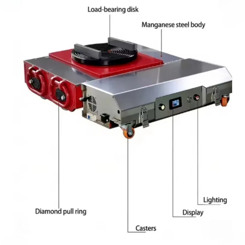 Traslocatore di Attrezzature Elettriche con Controllo RC, Vassoio Girevole, Ruote Resistenti all'Usura, per il Trasferimento di Macchine per Stampaggio a Iniezione in Magazzino - immagine 5