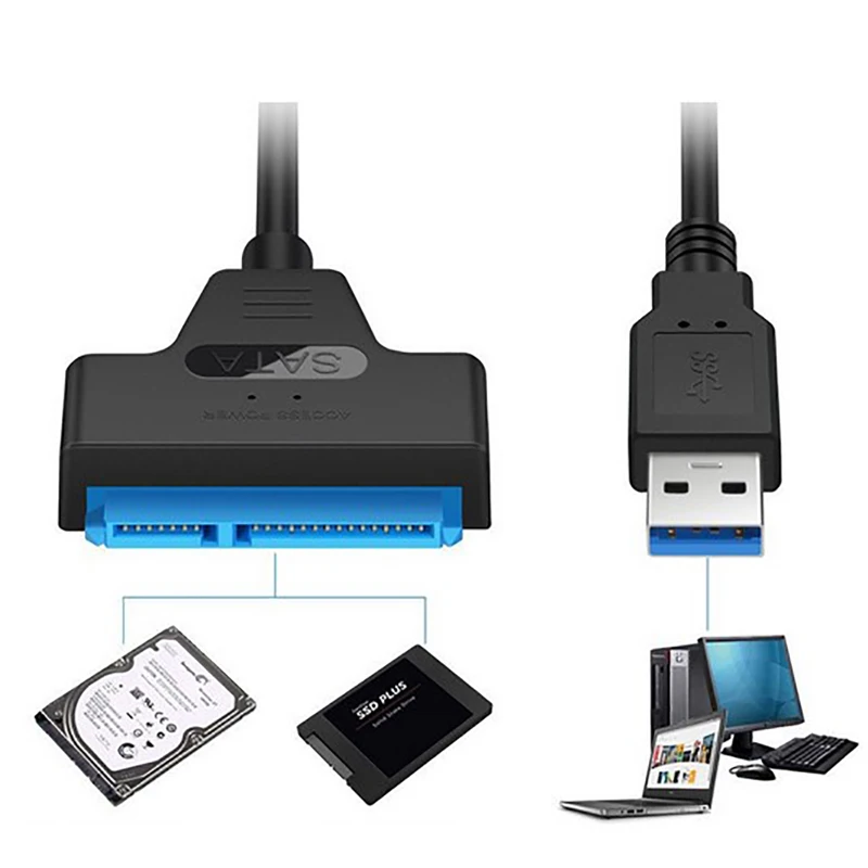 USB Sata 케이블 Sata 3-USB 3.0 어댑터, 컴퓨터 케이블 커넥터, Sata 어댑터 케이블 지지대, 2.5 인치 SSD HDD 하드 드라이브