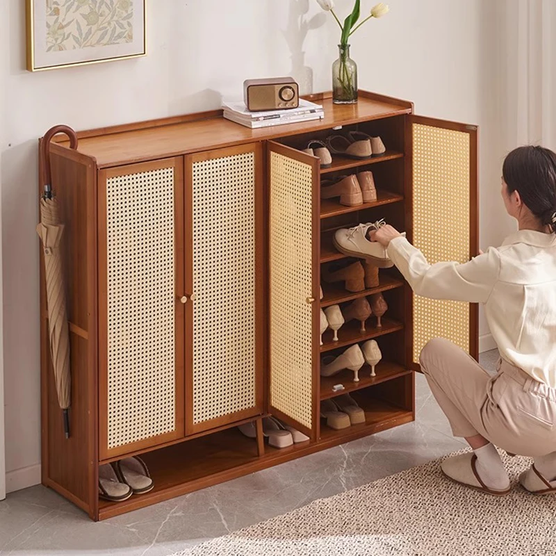 

Modern Shoe Cabinet Door Storage Aesthetic Wood Nordic Display Ankle Boot Rack Layers Entry Luxury Home Furniture