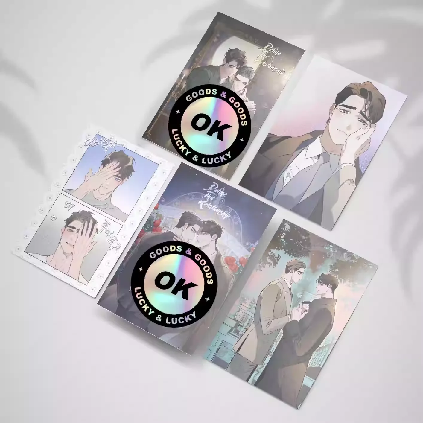 [No Original]10 hojas/juego para definir la relación postal de perlas de Corea bl comic