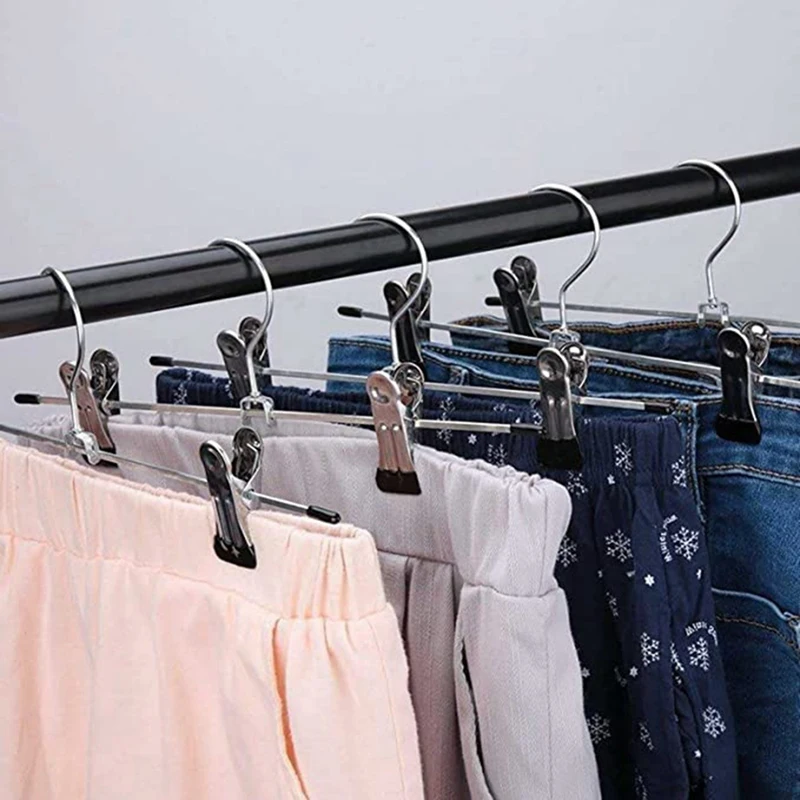 Big Deal 10pcs Metal Trousers Hangers, Nonslip Clips Hanger For Slacks Jeans Socks, Skirts Big Deal 10pcs Metal Trousers Hangers, Nonslip Clips Hanger For Slacks Jeans Socks, Skirts