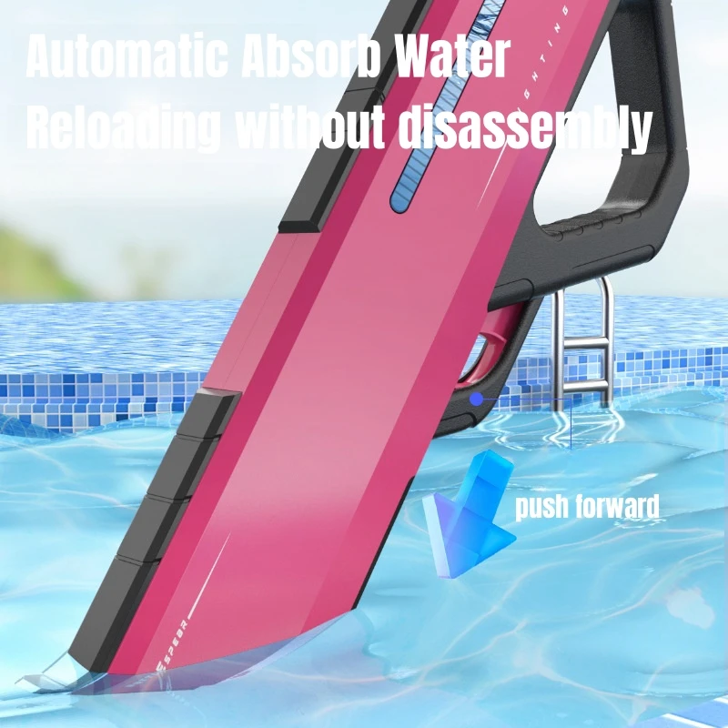 Children Electric Burst Water Gun Summer Outdoor Pool Garden Fight Games Kids High Pressure Automatic Absorb Water Watergun Toys 3