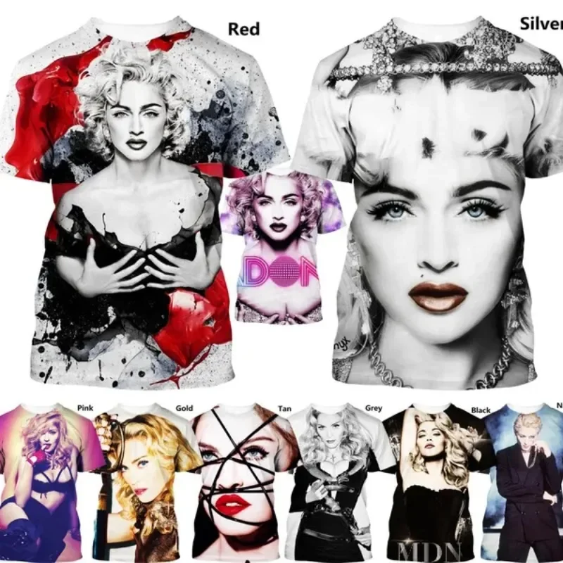 

Pop Singer Actress Madonna 3D Printing T-shirt Oversized Haikyuu Graphic Streetwear T Shirts Men's Clothing Casual Short-sleeved