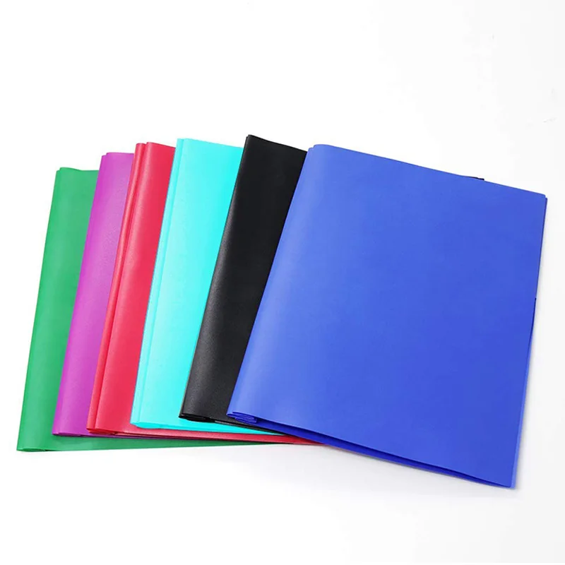 

2-Pocket Letter Size-Folders Poly File Portfolio Folder With 3-Prong Fasteners - 6 Pack (Assorted 6 Color)