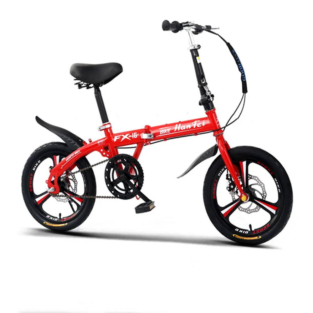 16InchesBicycleFoldBikeIntegratedWheelDualDiscBrakeFoldable