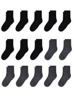 Kids Crew Socks, Mid Cut Socks For Toddler Kids Boys Girls(1-14 Years), 15 Pairs Athletic Mid Calf Socks Multipack 1