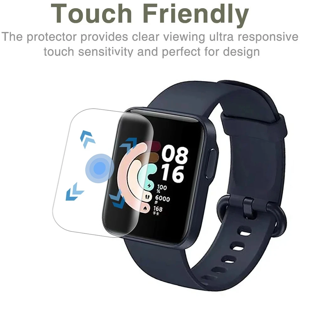 3pc 9D Curved Soft Hydrogel Film For Redmi Watch 2 3 Lite Active Screen Protector For Xiaomi Mi Watch Lite Color 2019 Poco Watch