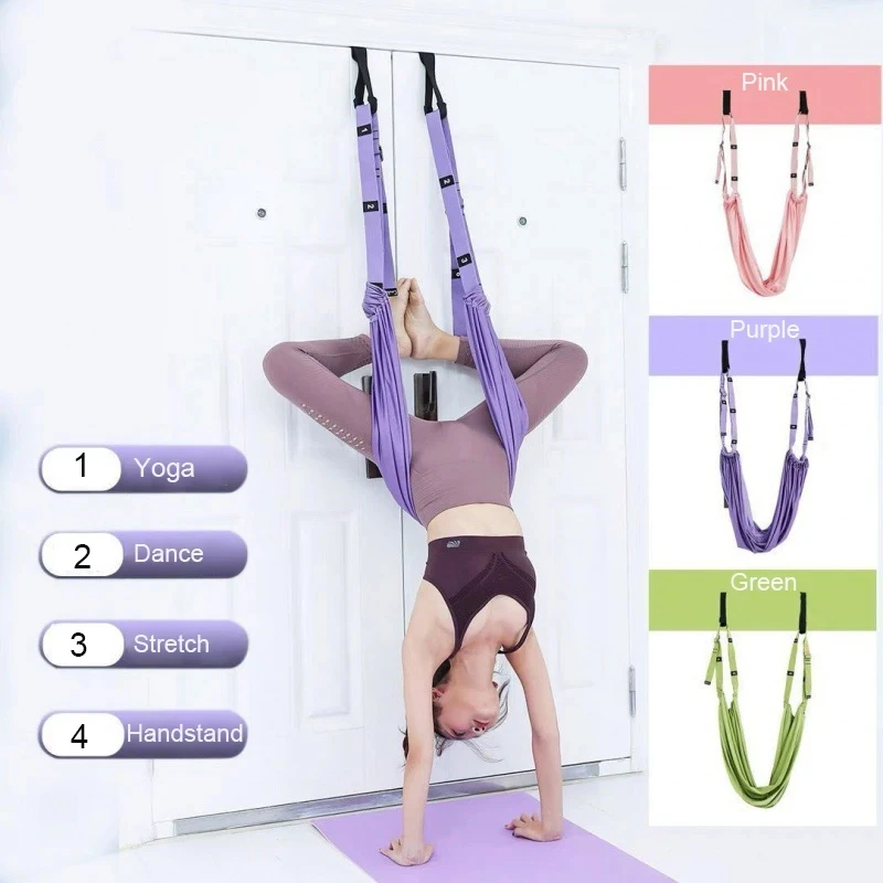 Yoga Strap Adjustable Aerial Yoga Strap Hammock Swing Stretching Strap Anti-Gravity Inversion Yoga Hammock Belts Gym Training Device yoga strap aerial yoga strap