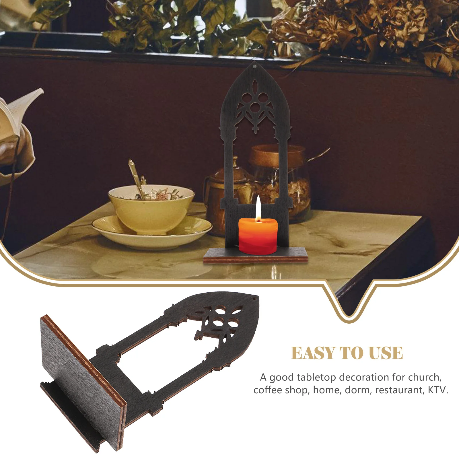 Gothic Arch Architecture Candlestick Wall Lamp Stands Candles Holder Holders Centerpiece Tea Light Decor Home Decor Candlestick candle holders