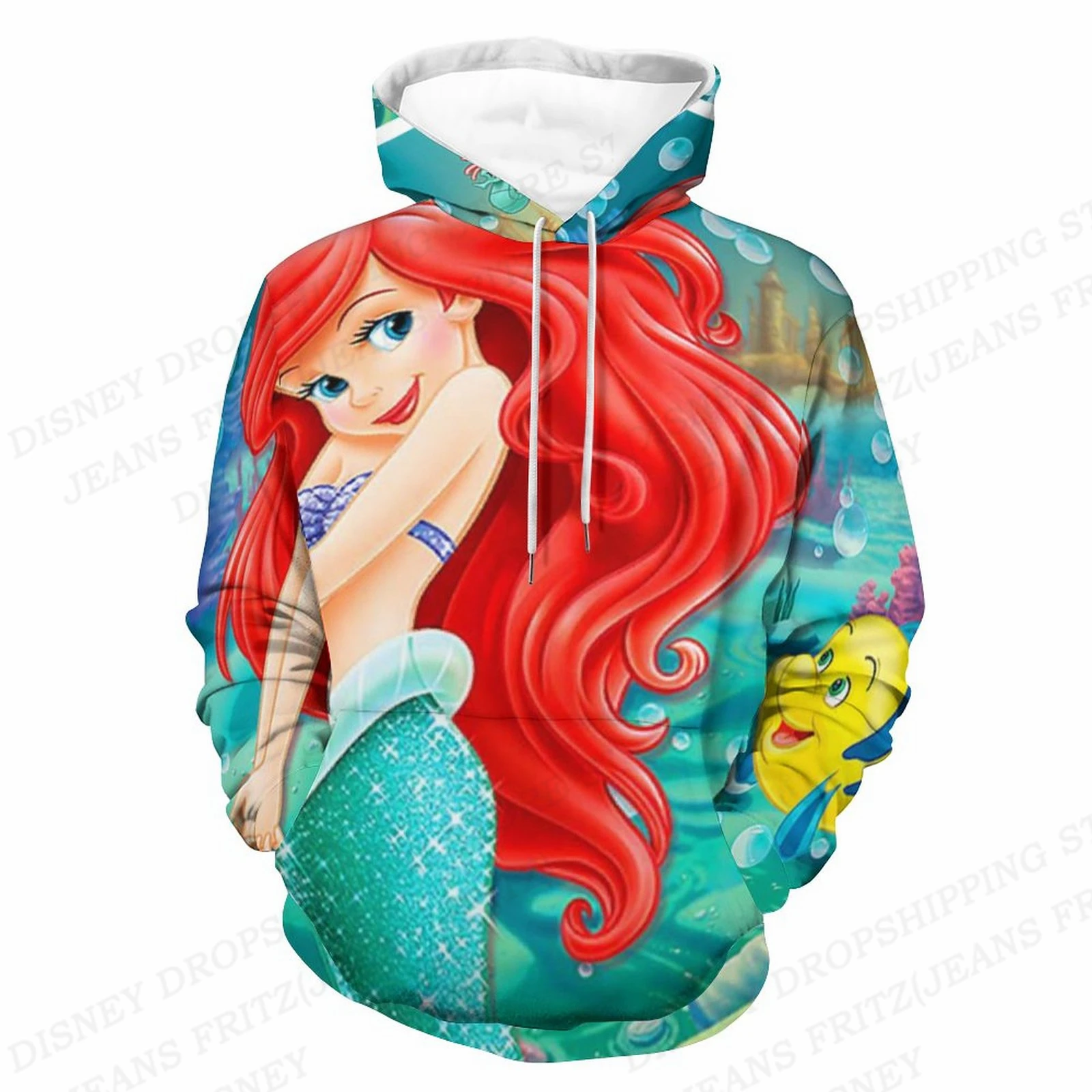 Pero protestante Imitación Sudaderas con capucha de impresión 3d de La Sirenita para hombre y mujer,  de Hip Hop Sudadera con capucha, abrigo para niña, chándal de Anime, moda  de sudadera de Ariel| | - AliExpress