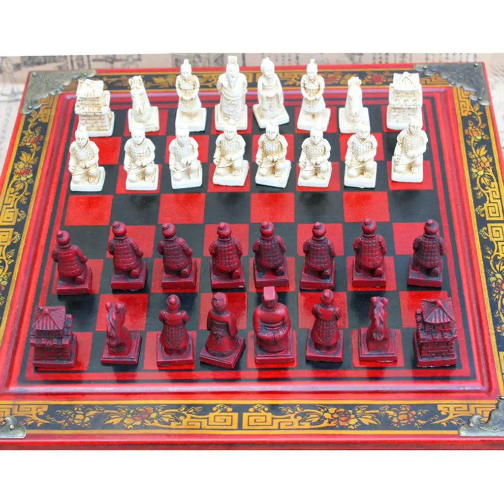 35pcs/set High-end Collectibles Vintage Chinese Terracotta Warriors Chess Board Games Set Gift for Leaders Friends Family - Image 5