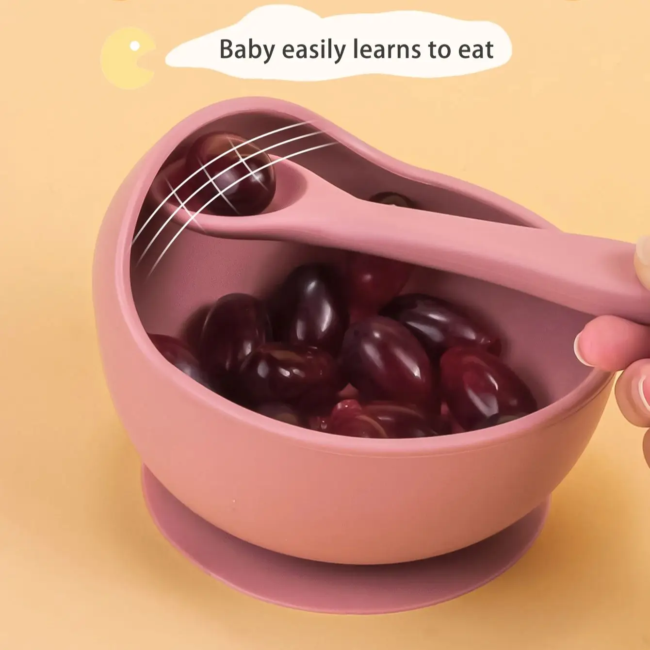 1PC Baby Safe Silicone Dining Plate Suction Cartoon Children Dishes Feeding Toddler Training Tableware Retro Kids Silicone Bowl 3