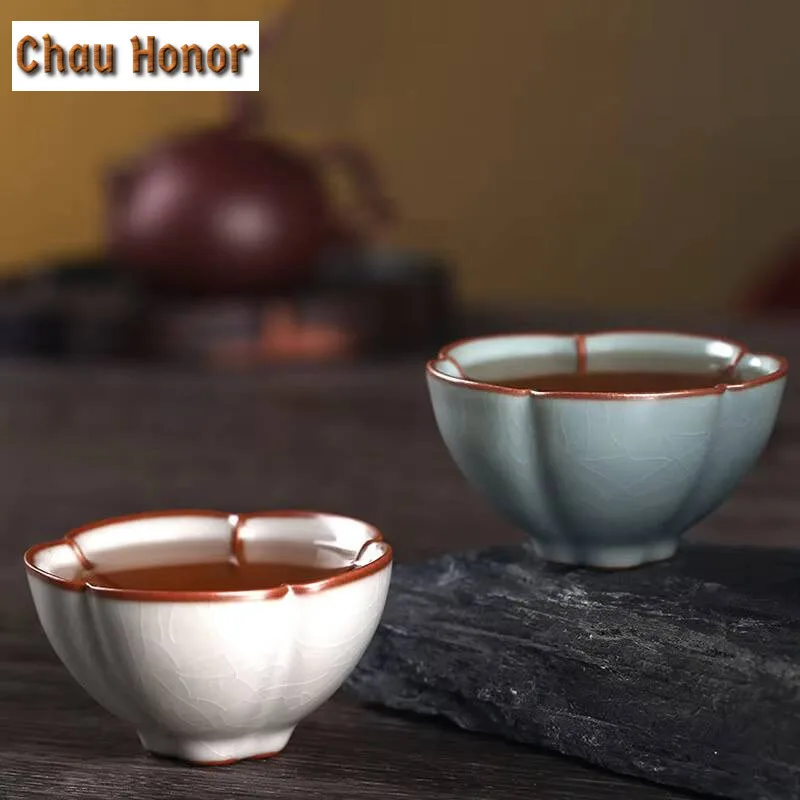 Boutique Ru Kiln Ceramics Small Capacity Tea Cup Handmade Household Chinese Kung Fu Teaset Drinkware Accessories Birthday Gift