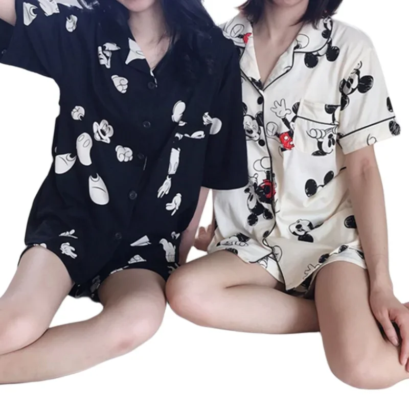 Disney summer Mickey Mouse short-sleeved high-end cute home clothes set creative personality Donald Duck cartoon pajamas gift