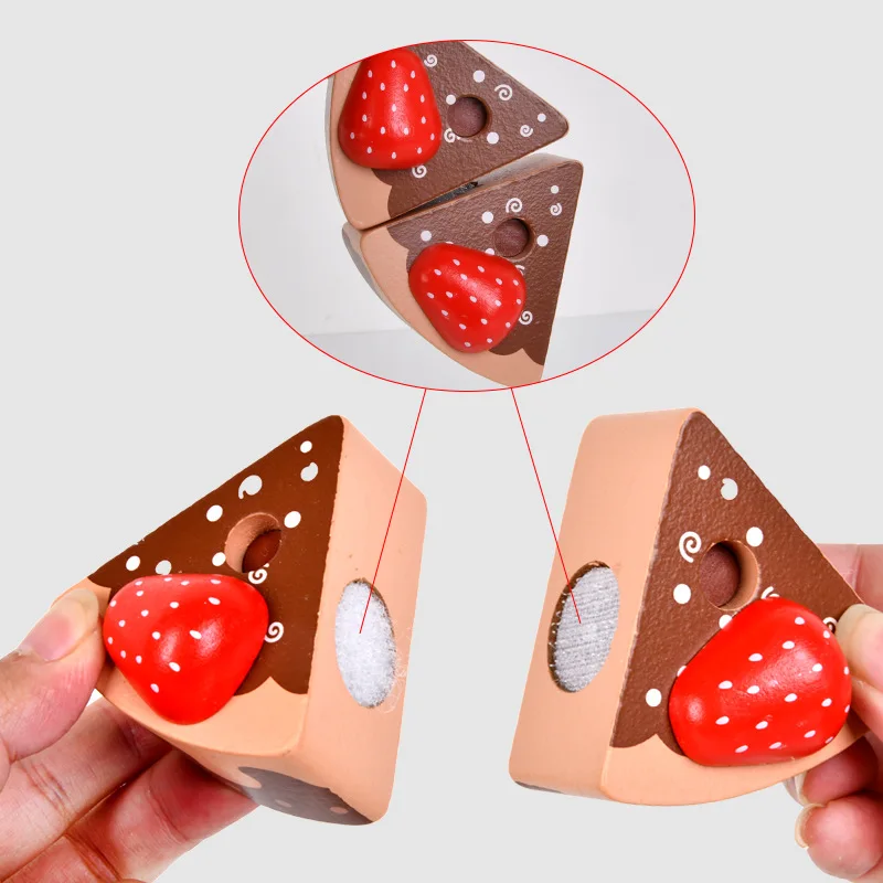Wooden Birthday Cake Food Toy Children Pretend Play Kitchen Cutting Toys Imitation Game for Kids Houseplay Game Educational Set 5