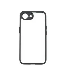 Luxury Clear Shockproof Phone Case - Premium PC + TPU Protective Back Cover - iPhone 16e 17 e (Black)
