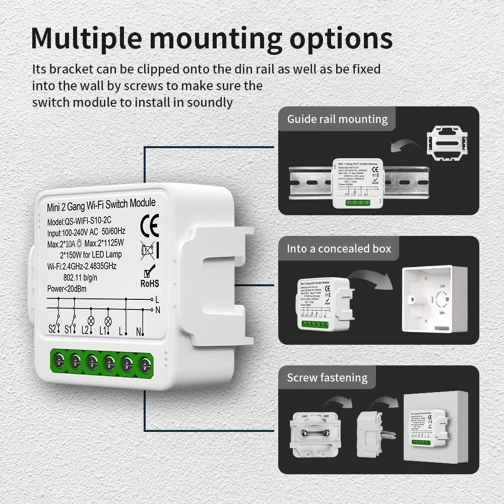 Smart WiFi Curtain and Roller Blind Controller with Voice Activation