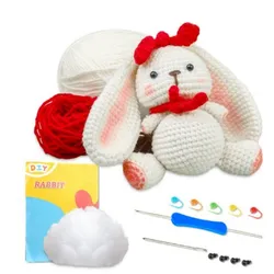 Beginner's Crochet Animal Kit with Video Tutorial - Cotton Yarn and Complete Tool Set (Type6)