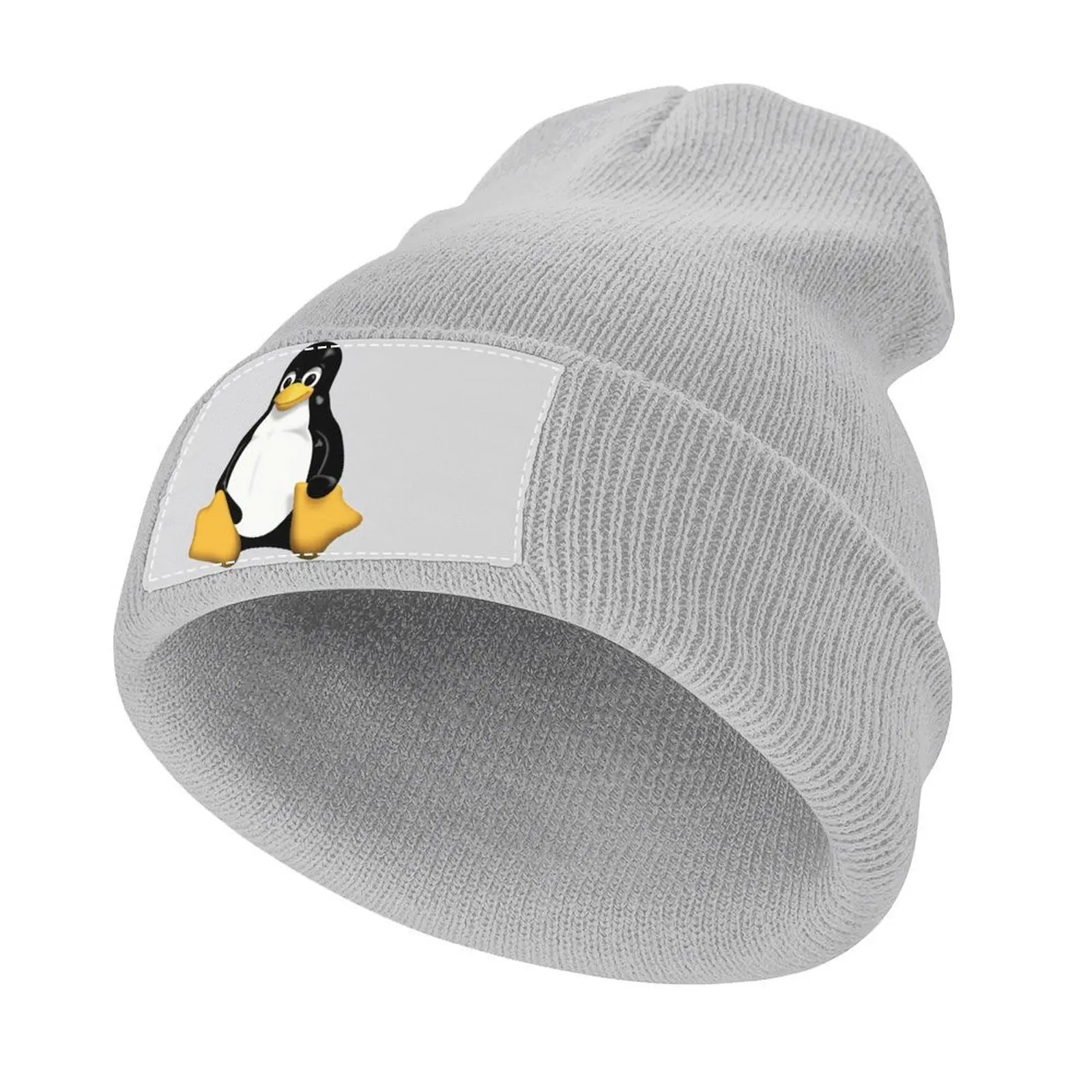 

Tux Linux Mascot Knitted Cap Rave black Snapback Cap Fluffy Hat Hats Man Women's