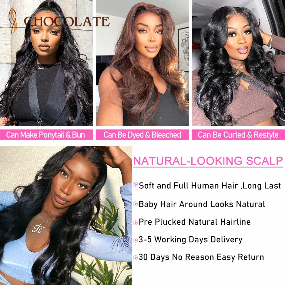 Body Wave Wig 13x6 HD Transparent Lace Frontal Human Hair Wig For Women Brazilian 13x4 Glueless Lace Wigs Pre Plucked Hairline