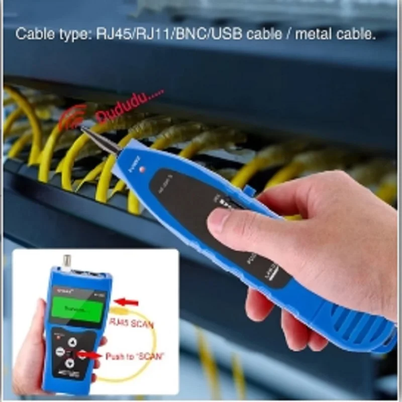 NOYAFA NF-308 RJ45 Ethernet Network Cable Tester Coaxial BNC USB Metal Line Finder RJ11 Telephone Wire Tracker Original Package 3